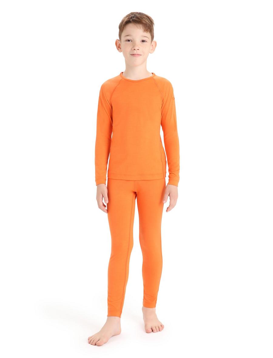 Long Sleeve Icebreaker Merino 200 Oasis Crewe Thermal Top Enfant Orange | FR 1942GSOL